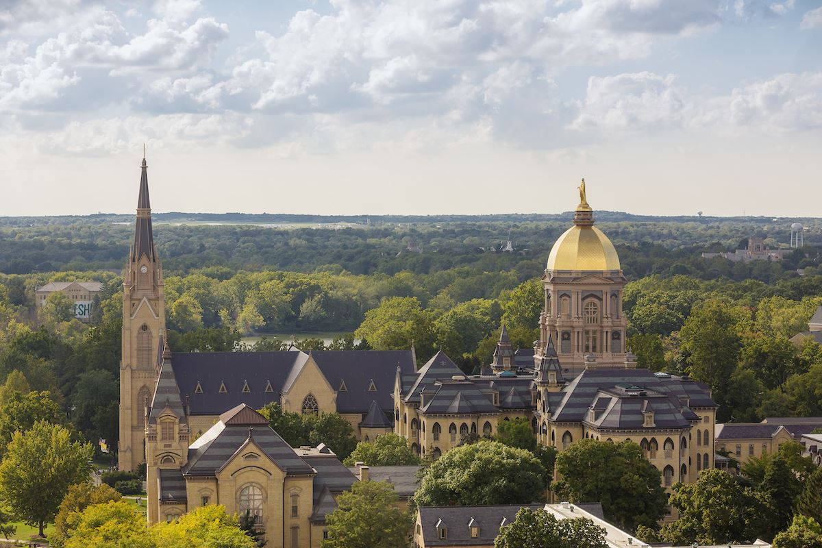 Aerial View University Of Notre Dame Buildings Wallpaper