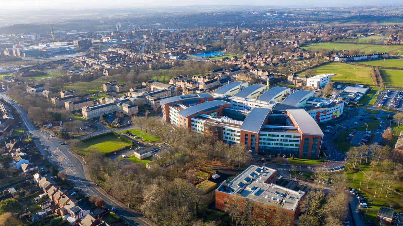 Aerial View Wakefield United Kingdom Wallpaper