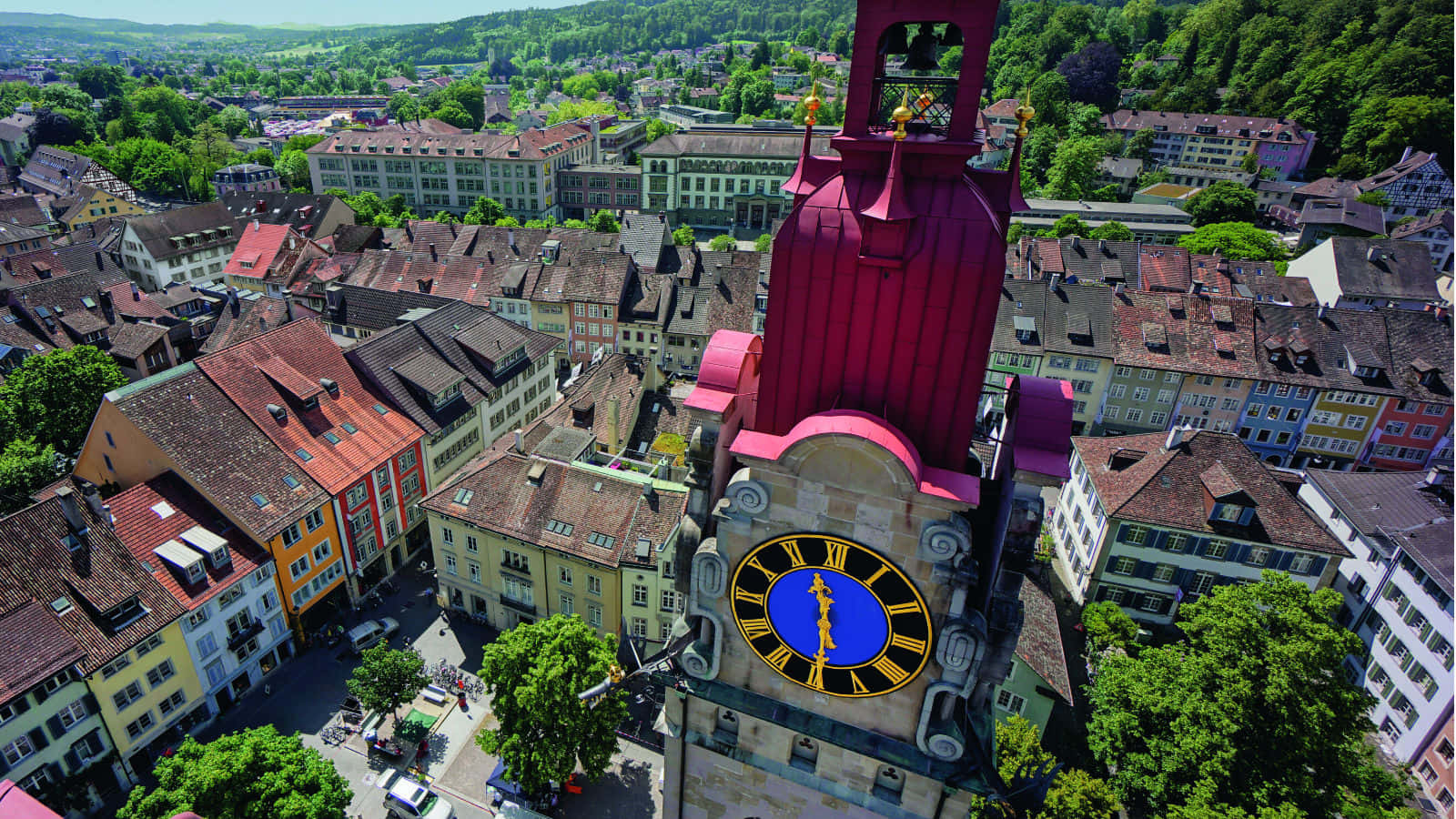 Aerial View Winterthur Clock Tower Wallpaper