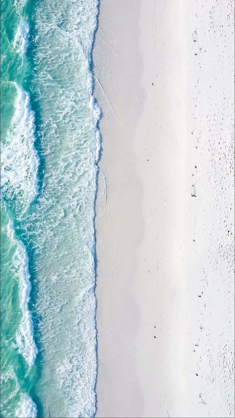 Aerial View4 K Ultra H D Beach Waves Wallpaper