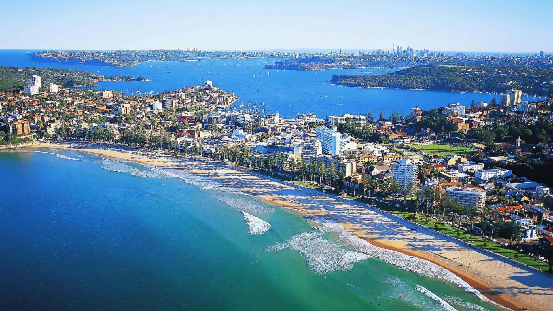 Pemandangan Udara Pantai Bondi Dan Sekitarnya Wallpaper