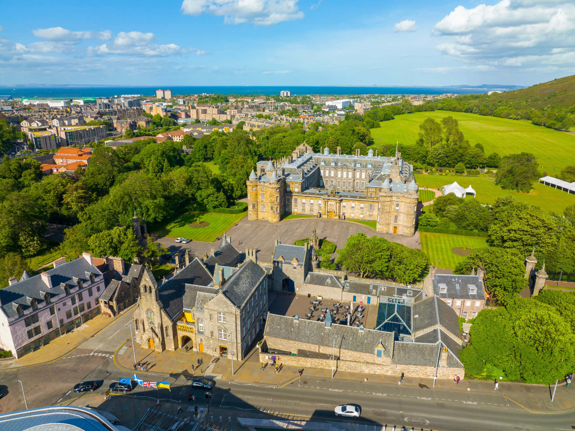 Aerial Viewof Holyrood Palace Edinburgh Wallpaper