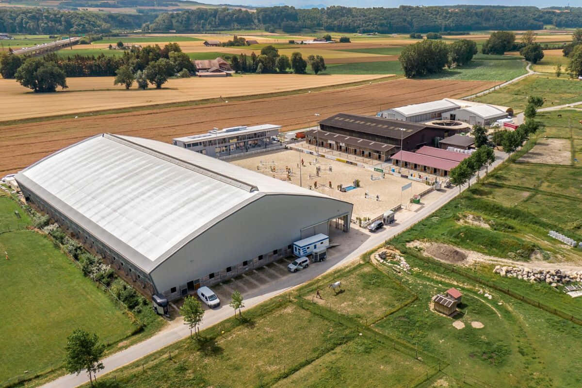 Aerial Viewof Industrial Facilityin Yverdon Les Bains Wallpaper