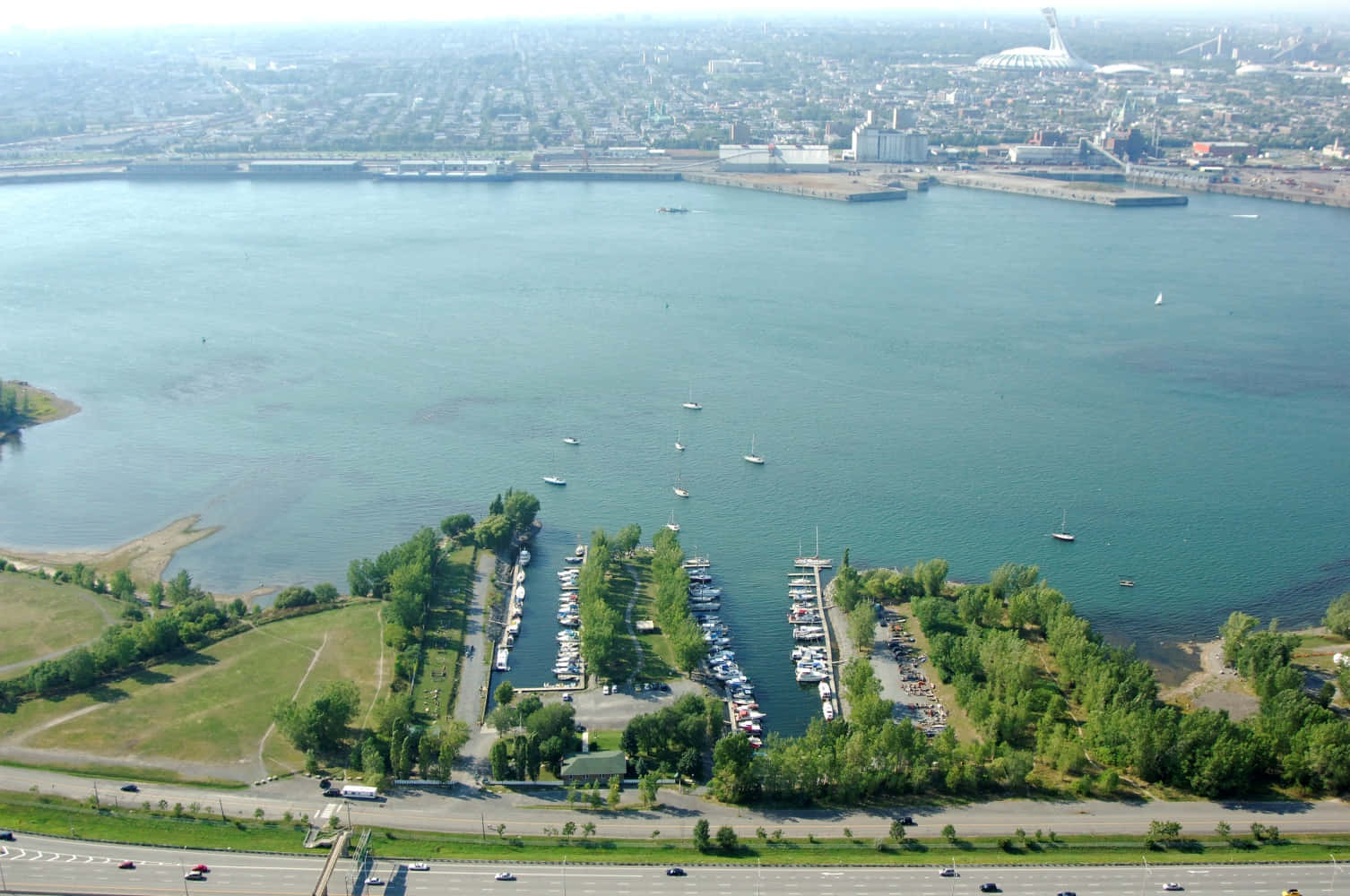 Aerial Viewof Longueuil Marina Wallpaper