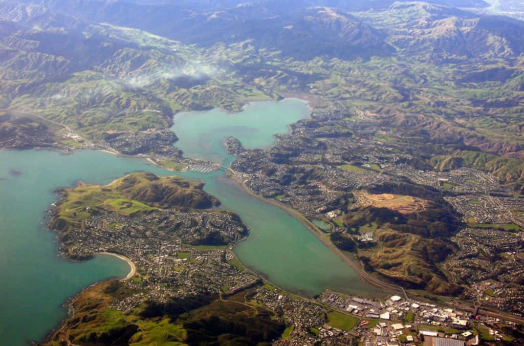 Aerial Viewof Porirua New Zealand Wallpaper