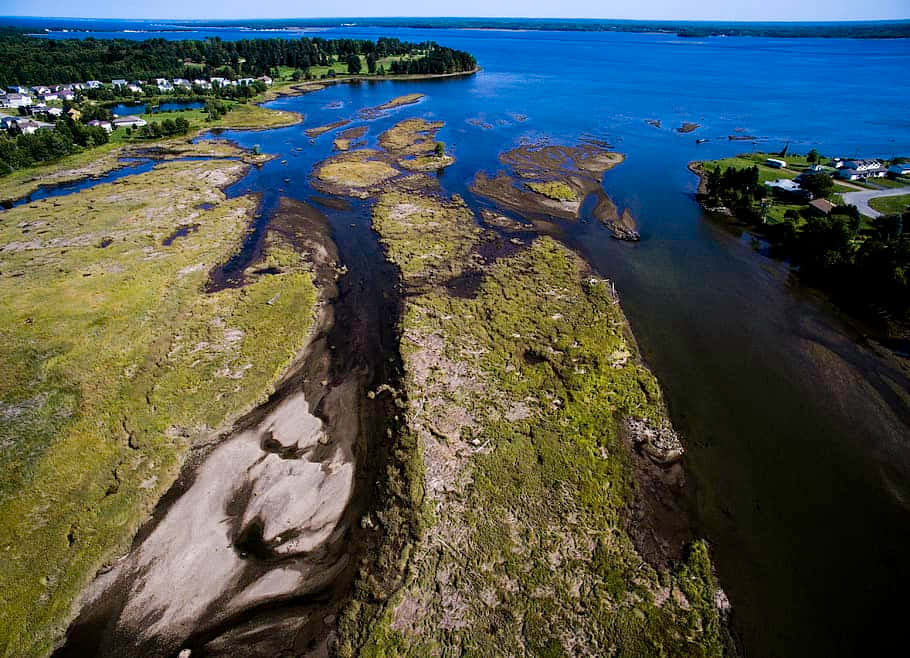 Aerial Viewof River Delta Formation Wallpaper