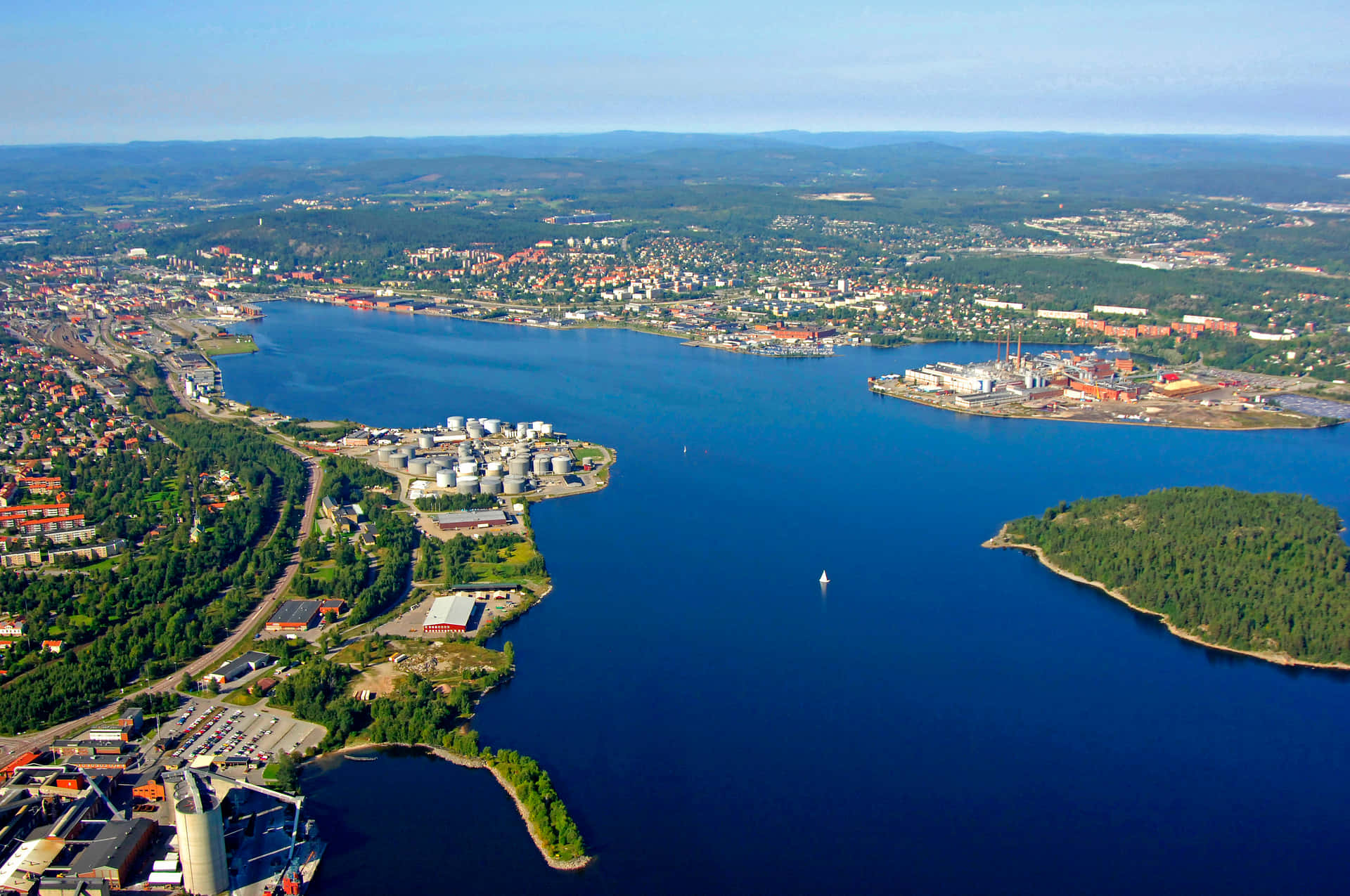 Aerial Viewof Sundsvall Sweden Wallpaper
