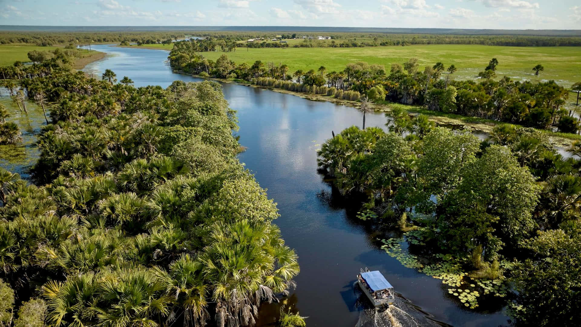 Aerial Viewof Tropical River Landscape Wallpaper