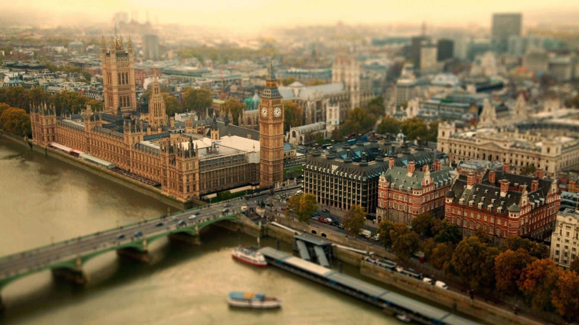 Aerial Viewof Westminster London Wallpaper