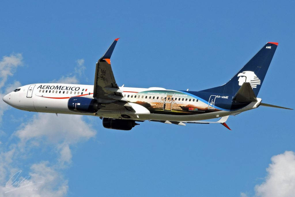 Aeromexico Airline Boeing 737-800 Plane Wide Angle Shot Wallpaper