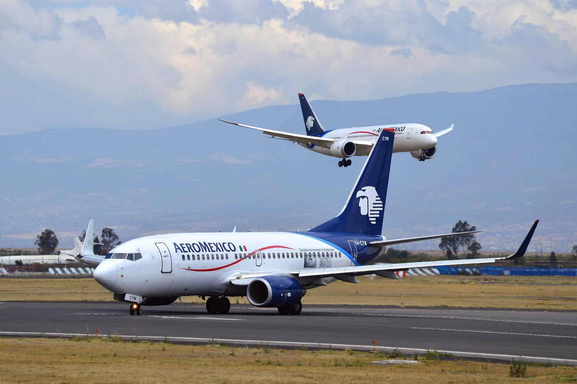 Aeromexico Airline Planes At Airport Wallpaper