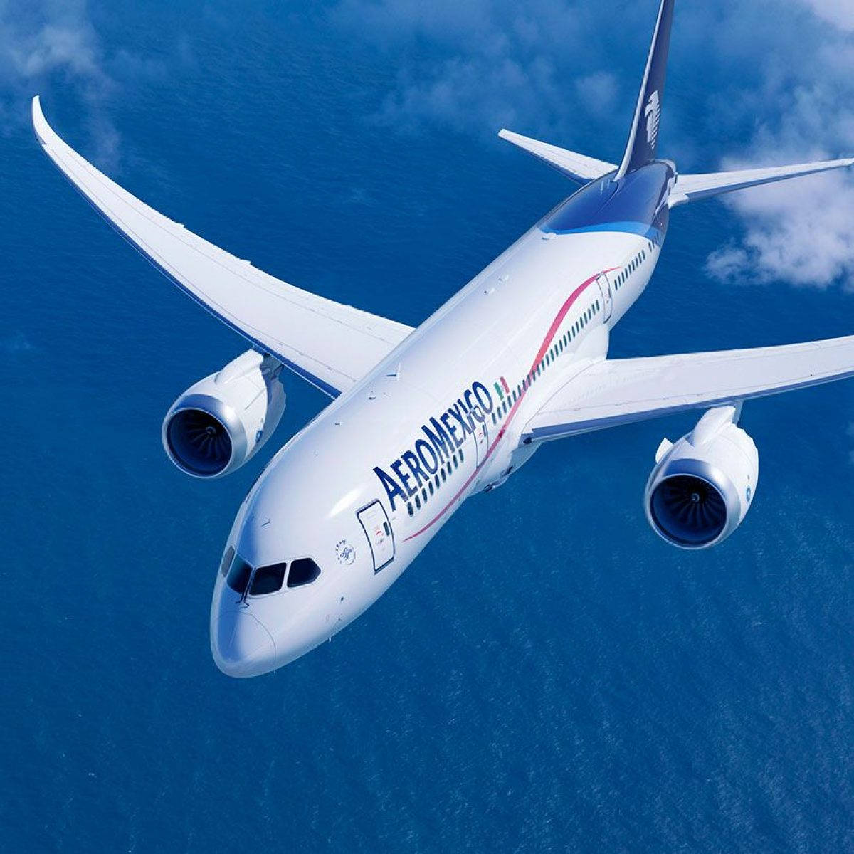 Aeromexicoboeing 787- 8 Dreamliner Fotografía En Alto Ángulo Fondo de pantalla