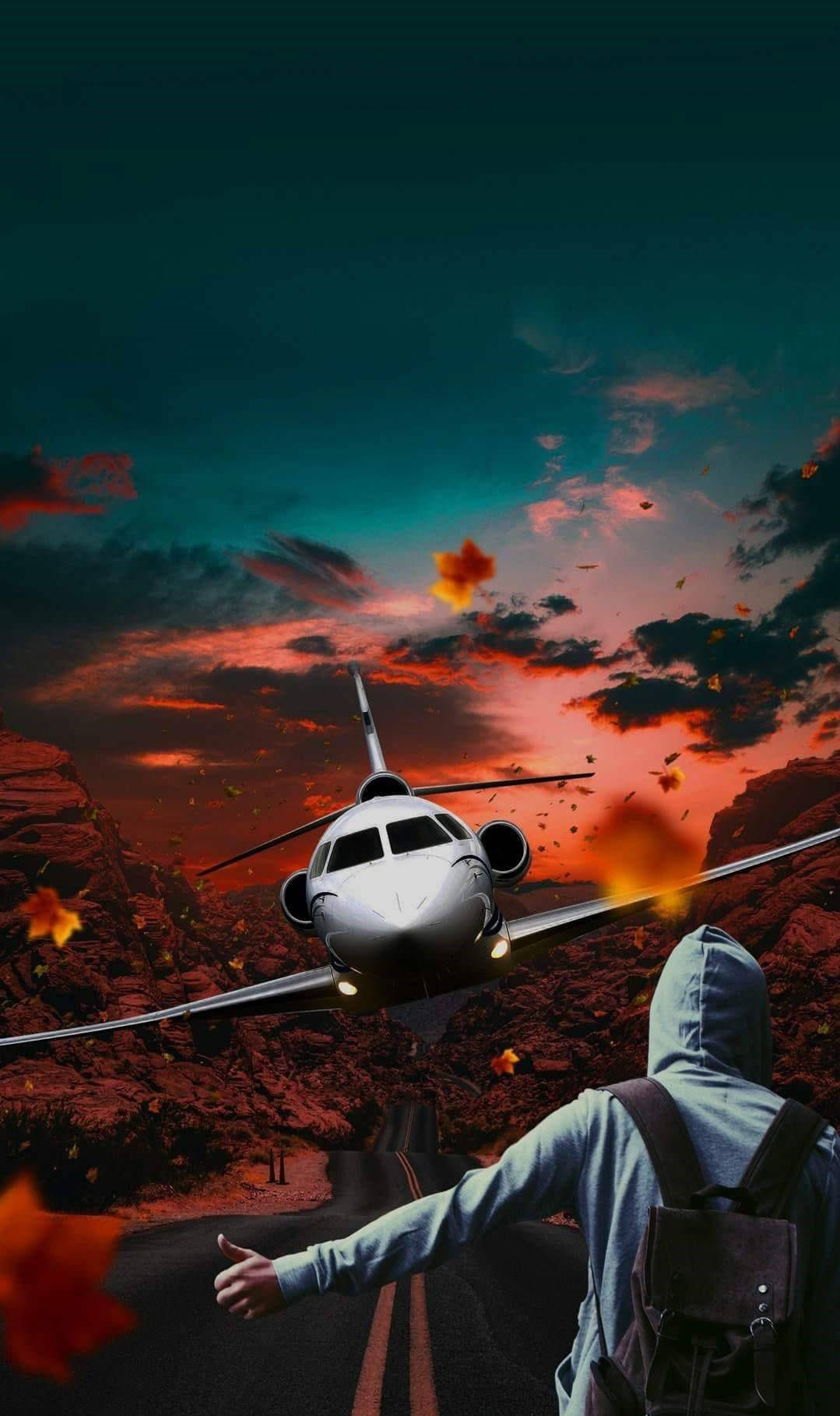 Aeroplaneman Kunst Wallpaper