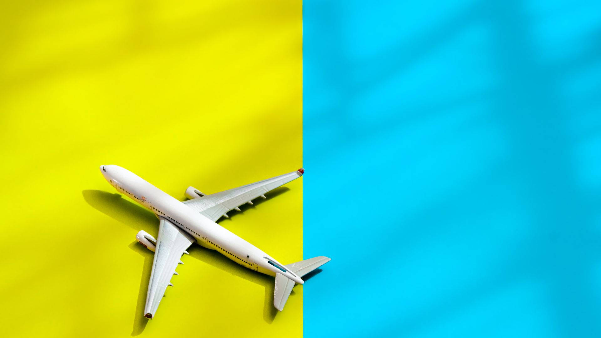 Aeroplane Yellow Blue Poster Wallpaper