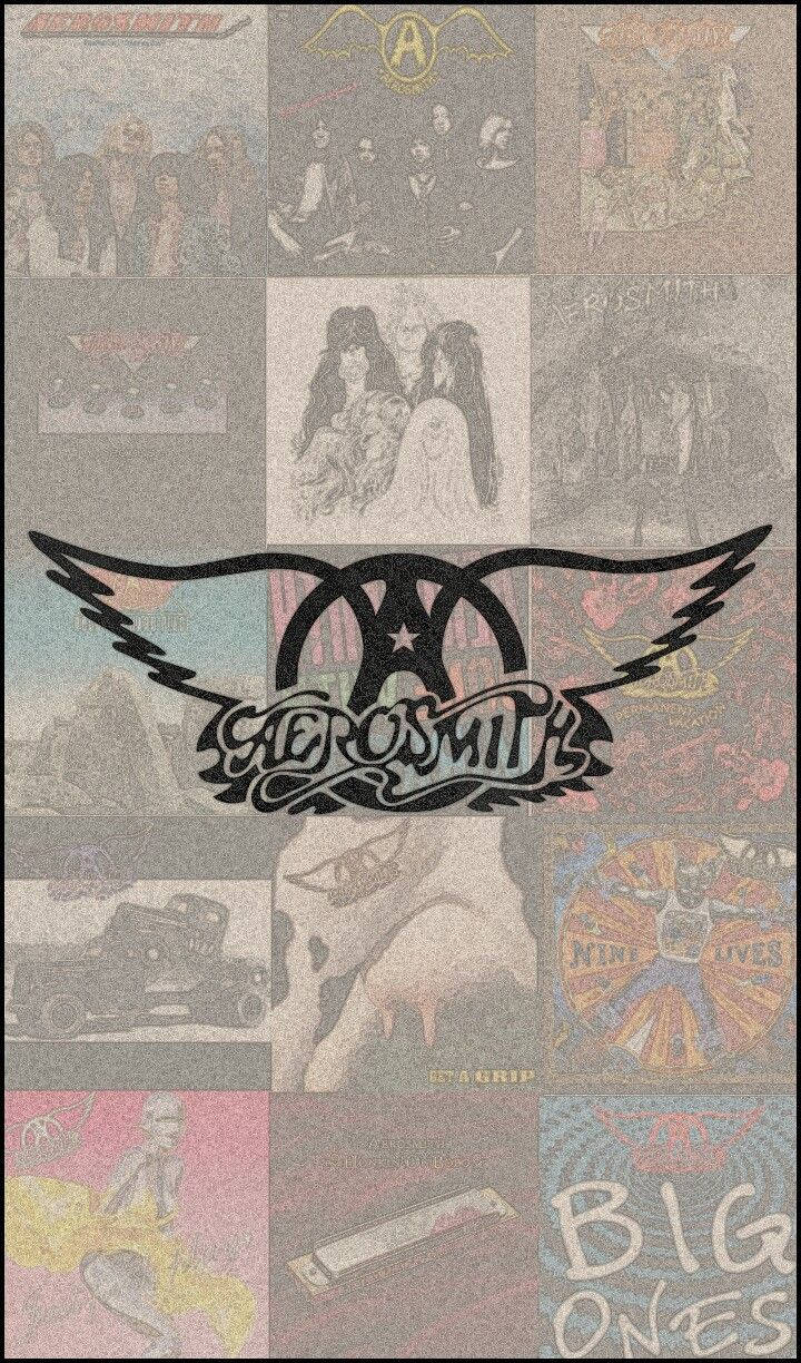 Aerosmith Rock Band fanart logo tapet: En smuk baggrund til fans af rocklegenden Aerosmith. Wallpaper