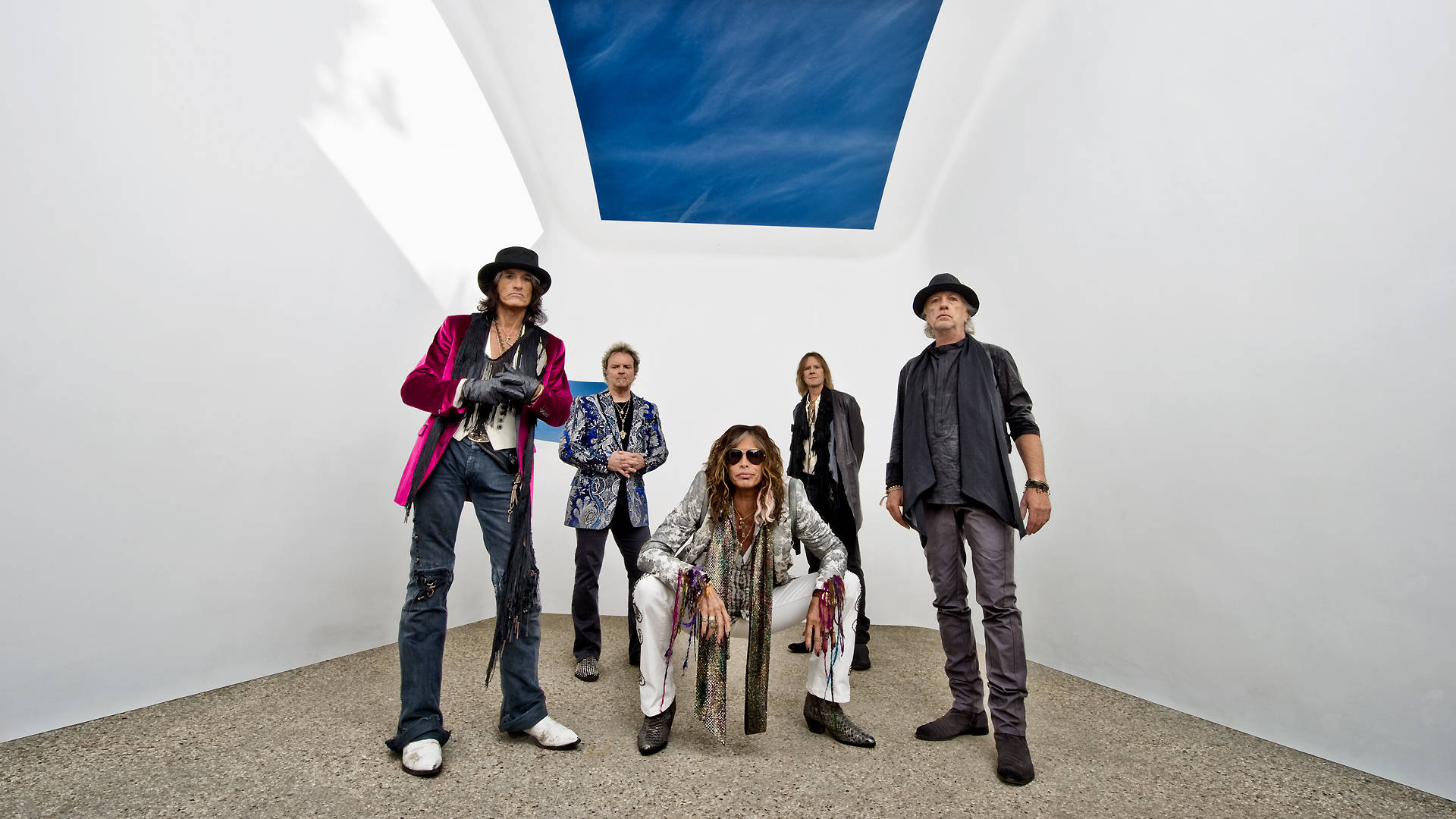 Aerosmithfotosession Med Rockbandet. Wallpaper