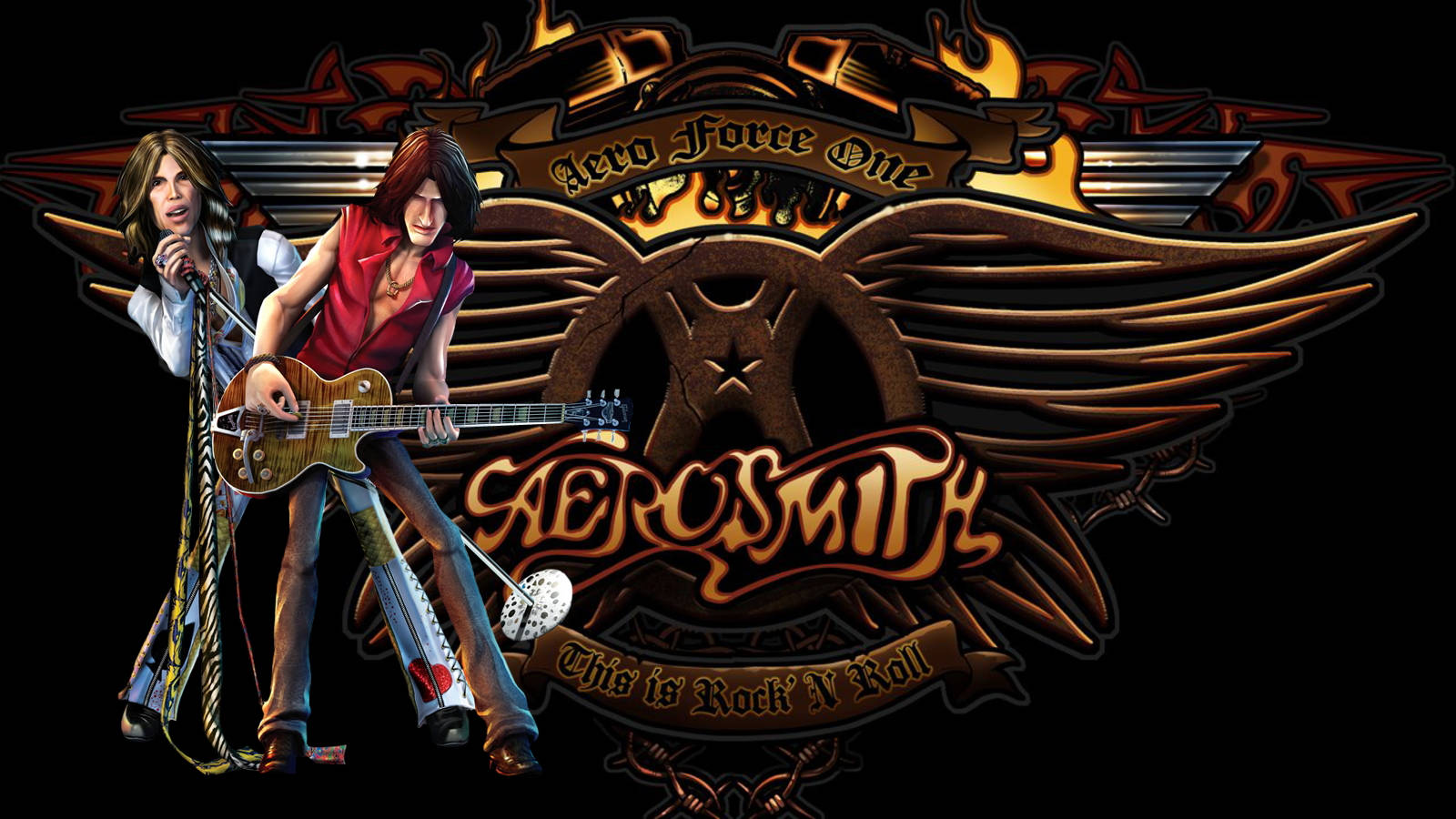 Aerosmith Rock Band Steven Joe Logo Tapet Wallpaper