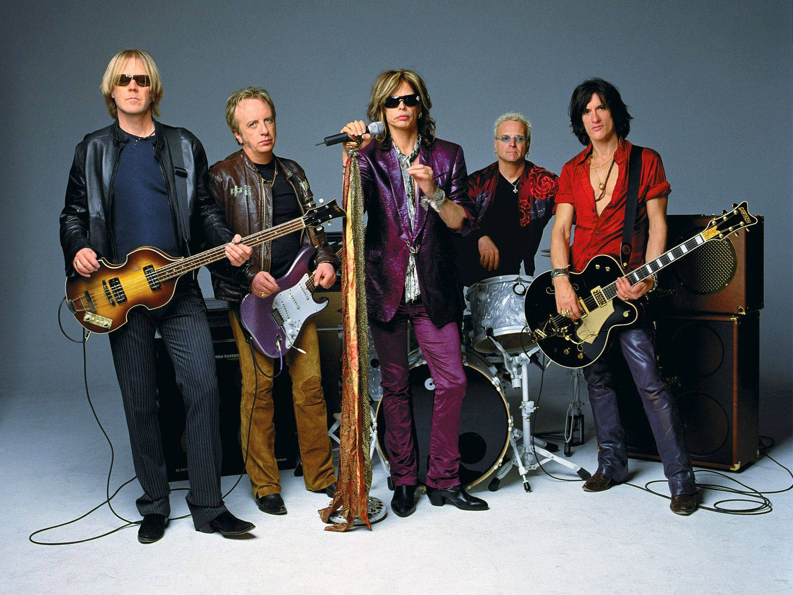 Sesiónde Fotos De Estudio De La Banda De Rock Aerosmith Fondo de pantalla
