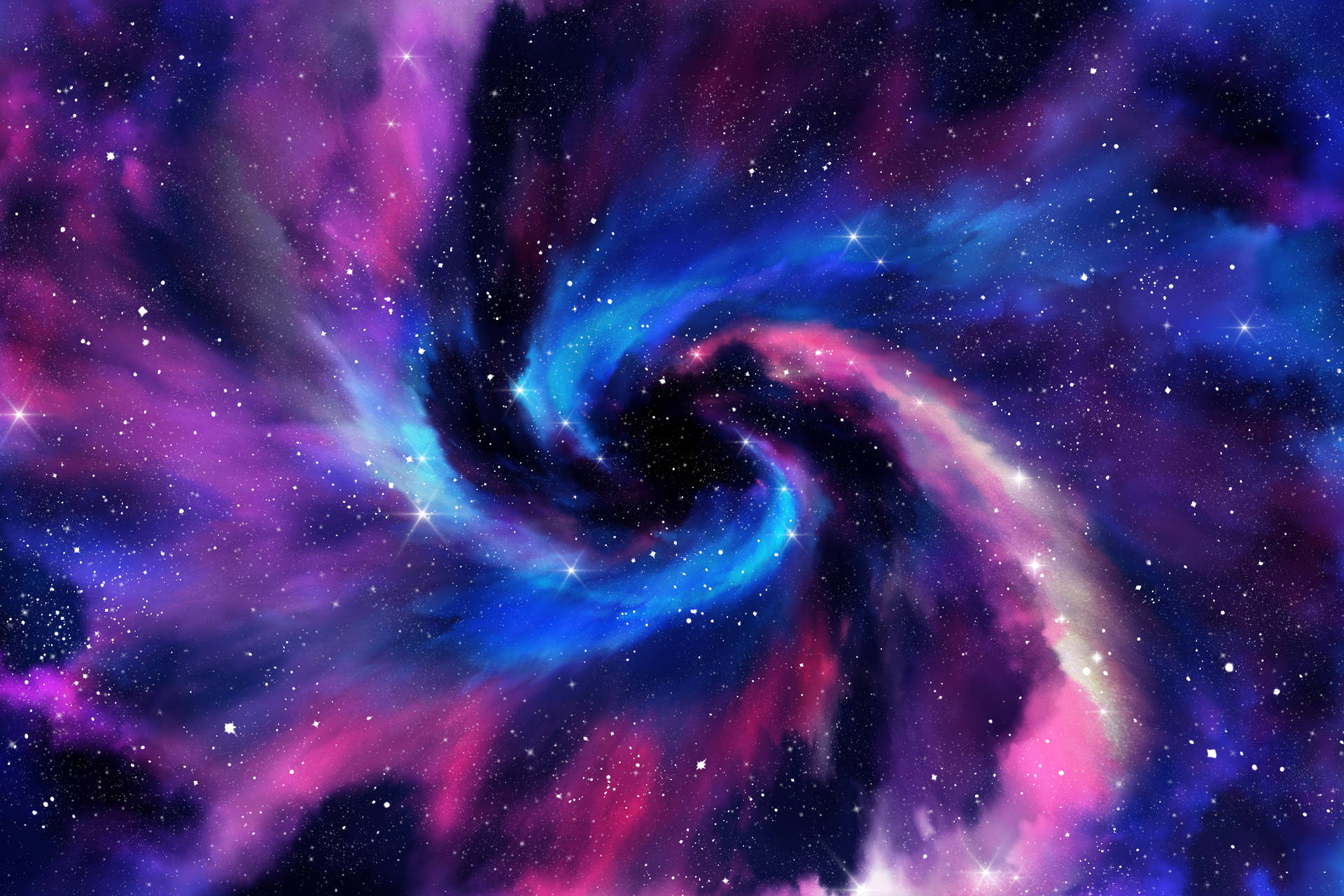 Æstetisk Galaxy Spiral Waves Wallpaper