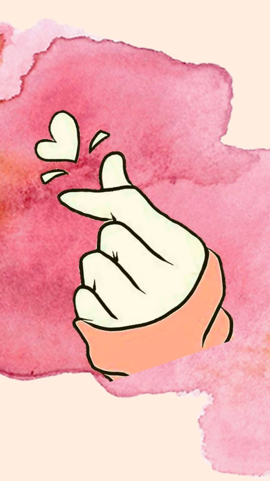 Æstetisk Koreansk Finger Hjerte Wallpaper