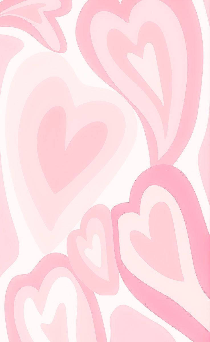 Æstetisk Pink Iphone Smeltende Hjerter Wallpaper