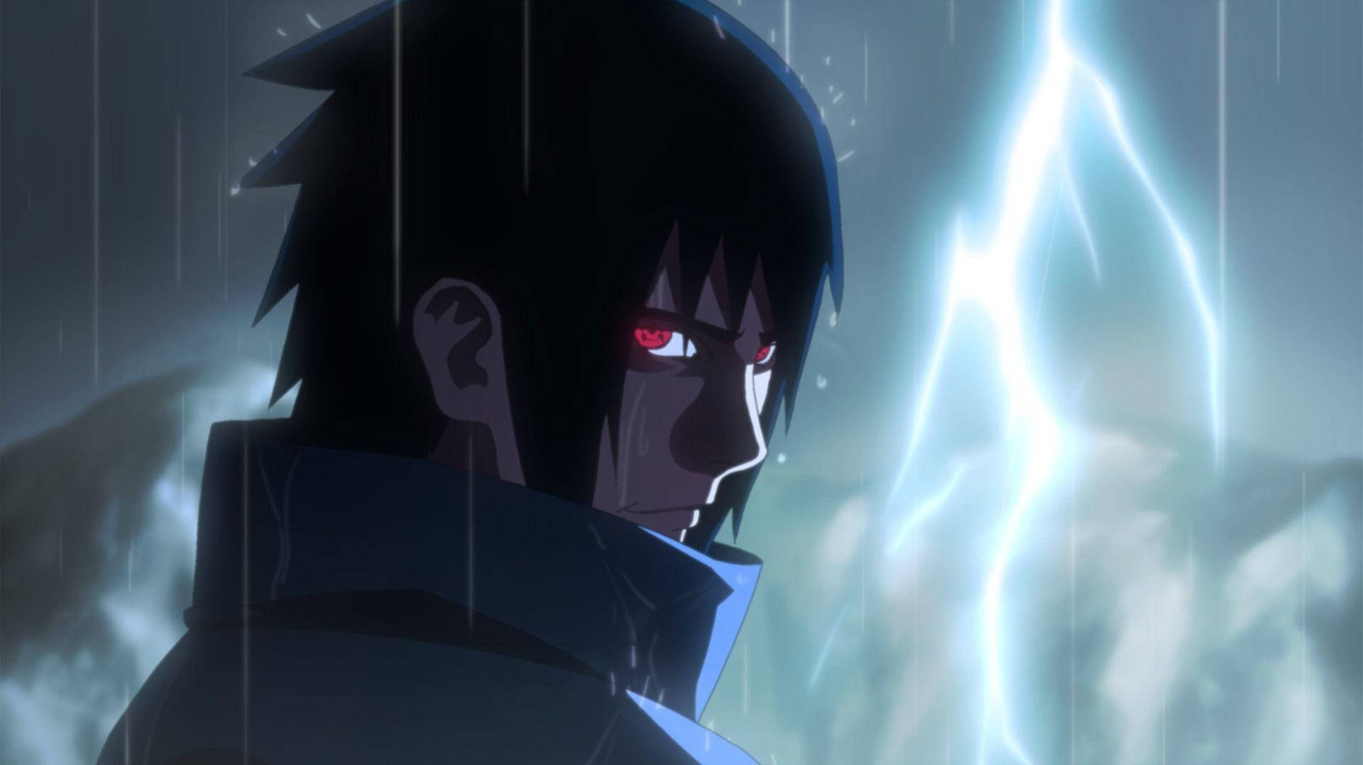 Æstetisk Sasuke Med Lightning Bolt Wallpaper