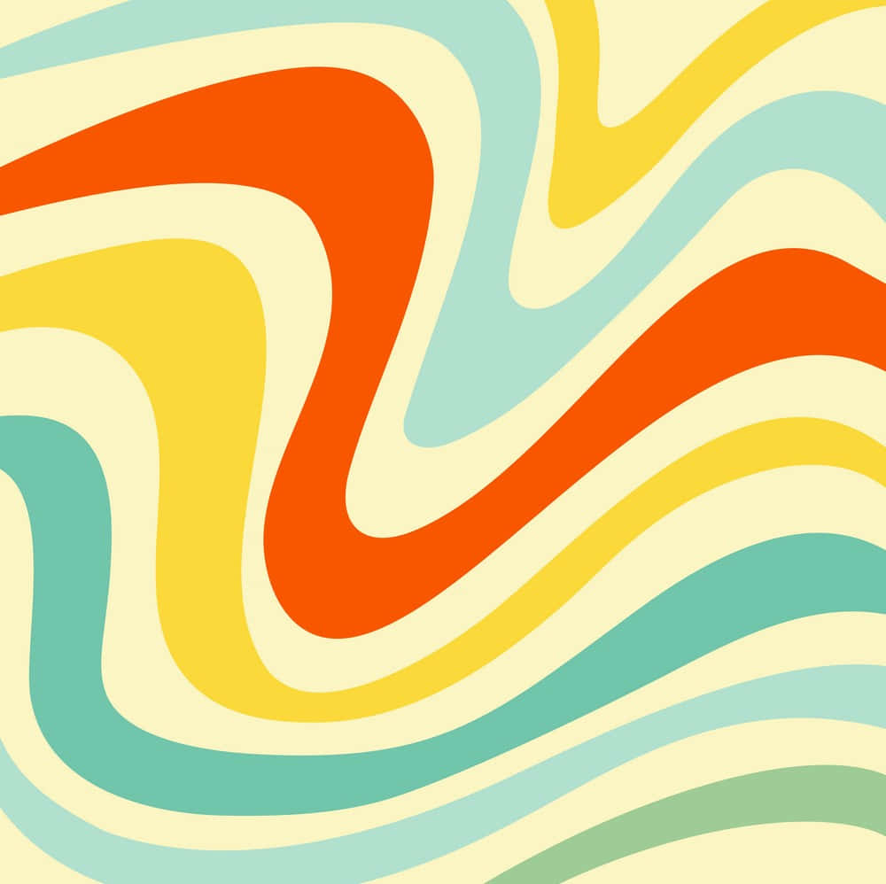 Wave Pattern Aesthetic 70s Background For Desktop