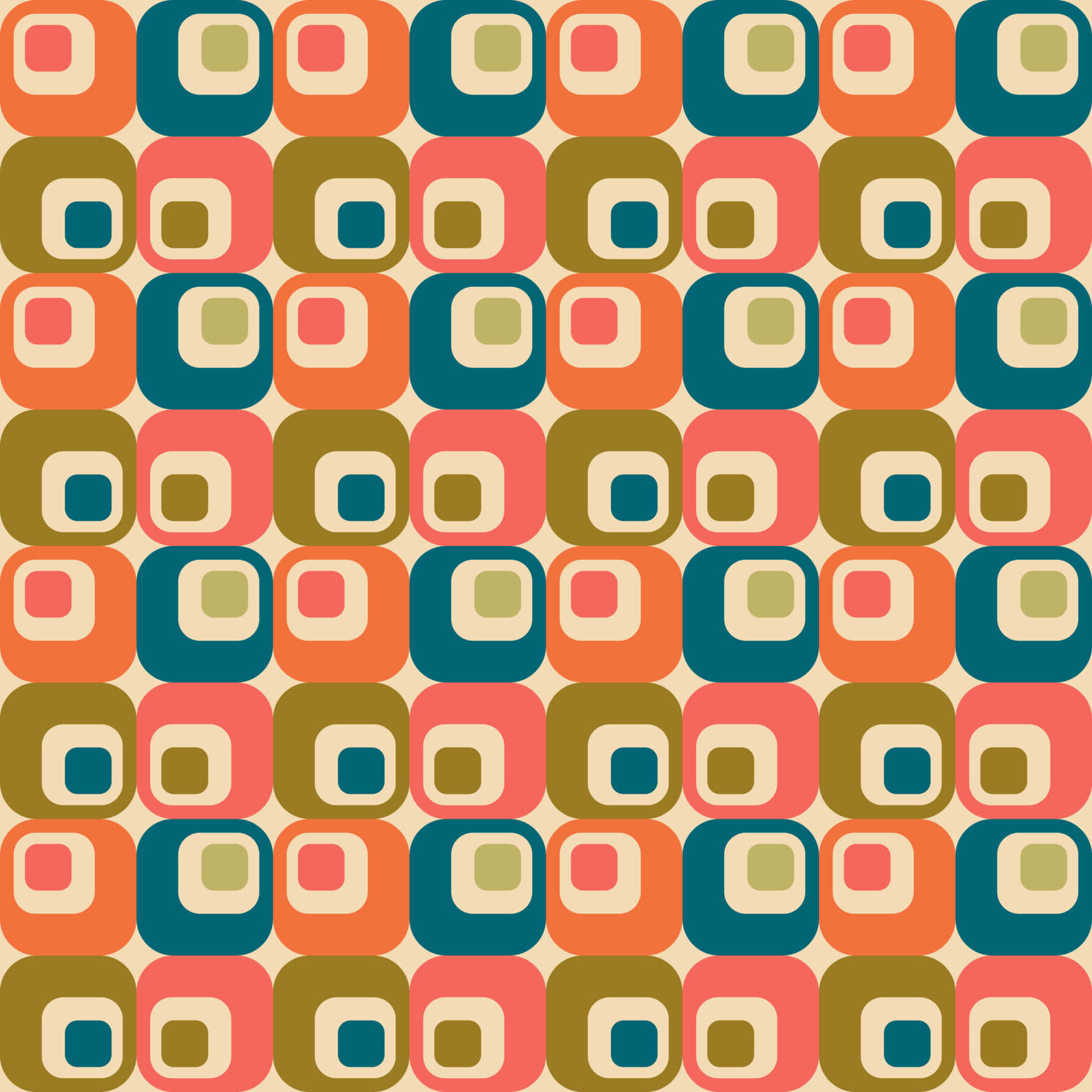 Squares Seamless Pattern Aesthetic 70s Background