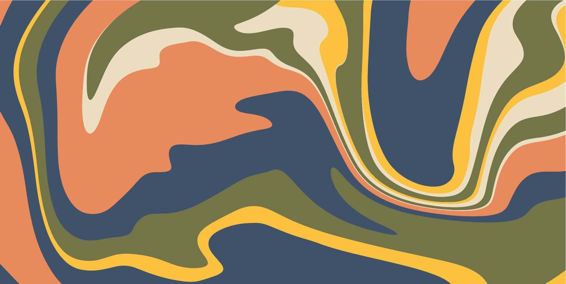 Groovy Abstract Swirl Aesthetic 70s Background