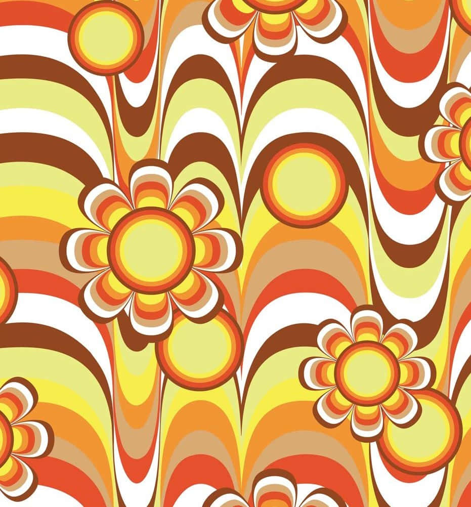 Distorted Sunflower Aesthetic 70s Background