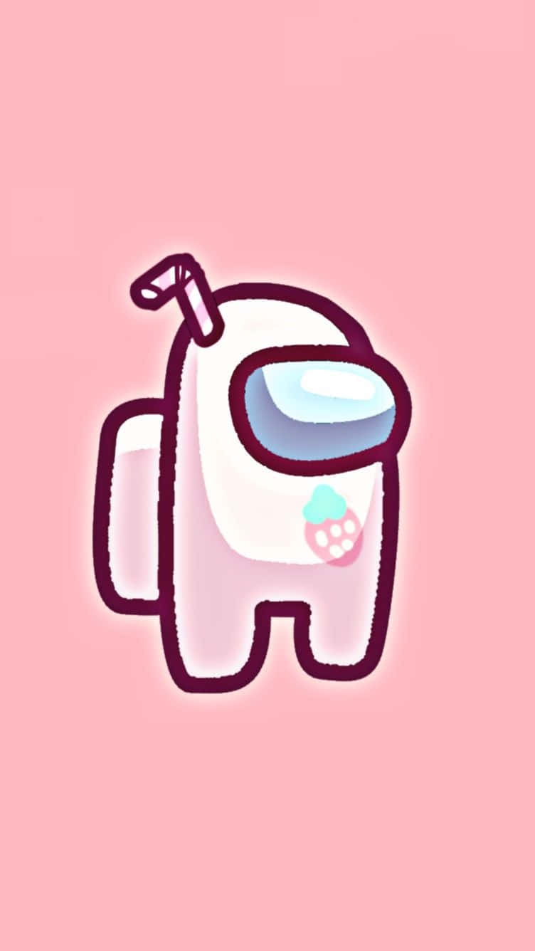 A White And Pink Robot With A Pink Background