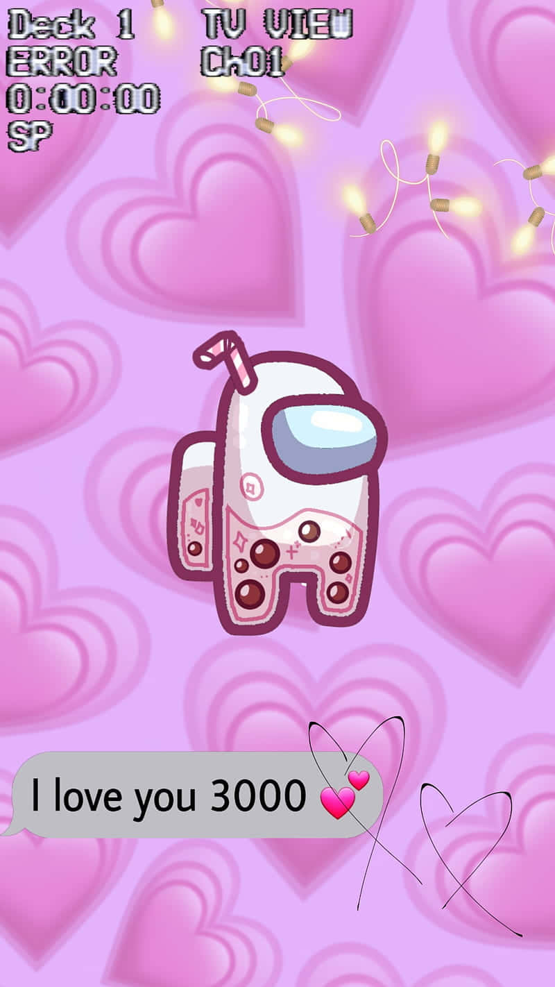 A Pink Game With Hearts And A Robot