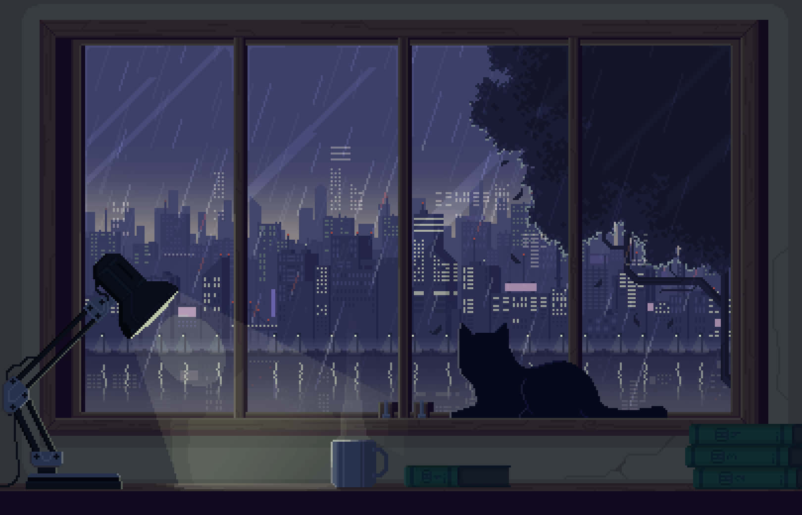 Cat Pixel Art Aesthetic Anime Background 1620 x 1040 Background