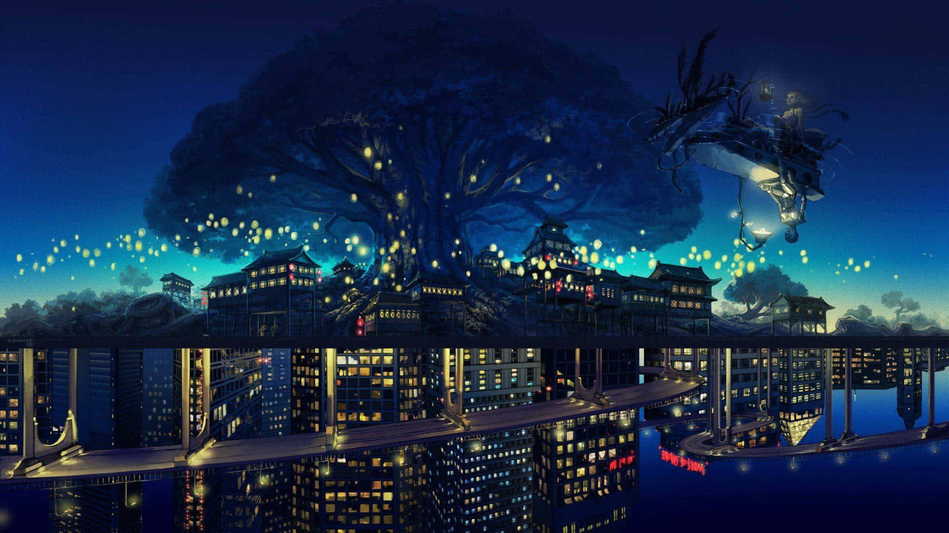 100+] Anime Night City Background s 