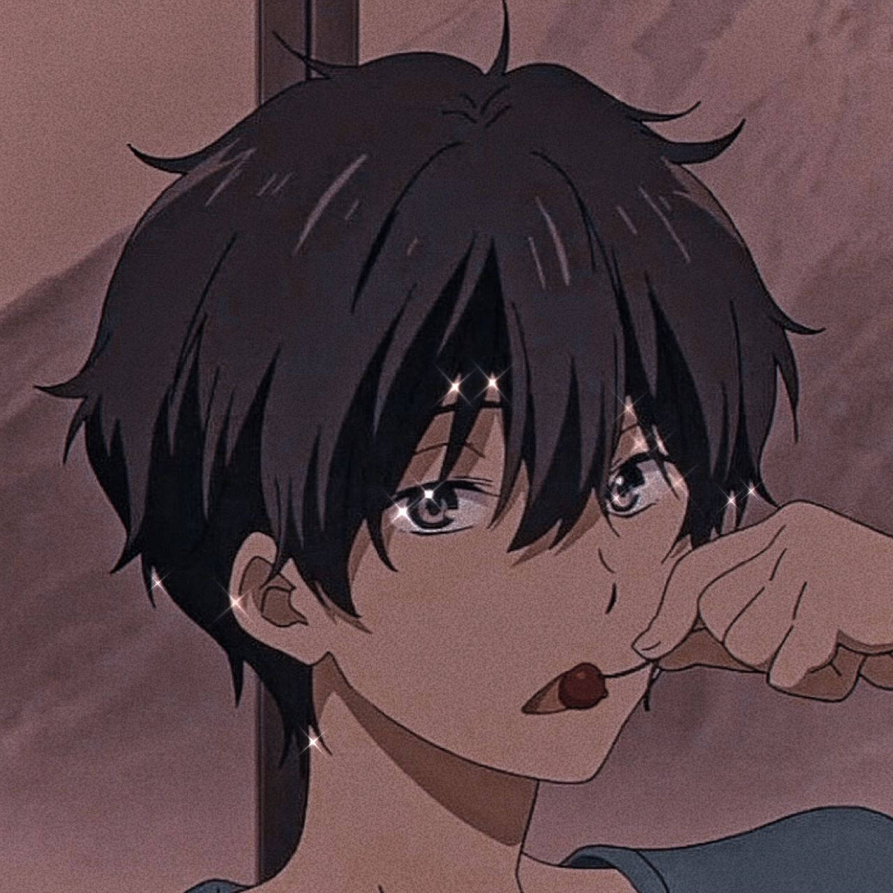 Aesthetic Anime Boy Icon Cherry Sparkle