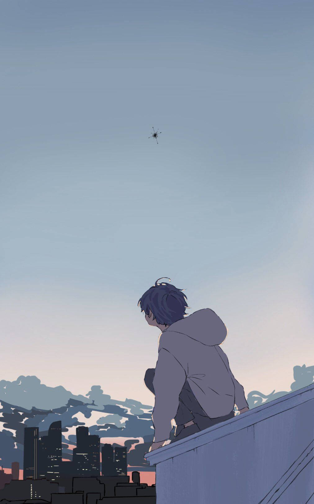 Aesthetic Anime Boy Pastel Blue Sky