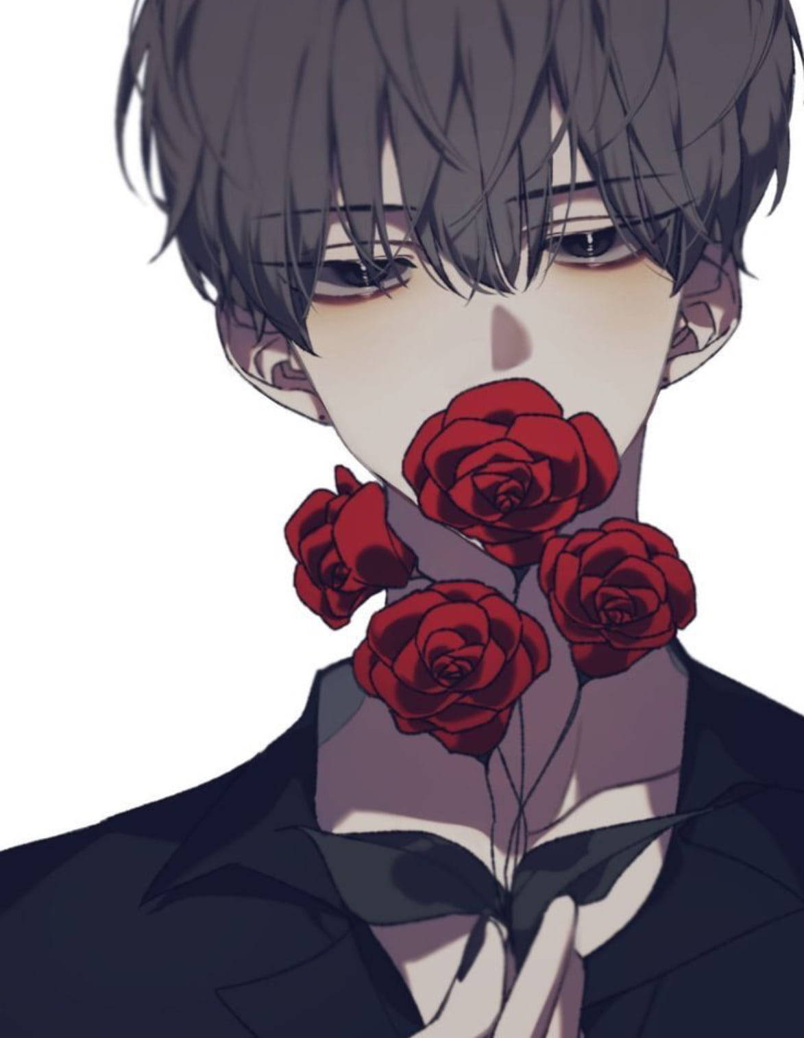 Aesthetic Anime Boy Red Roses