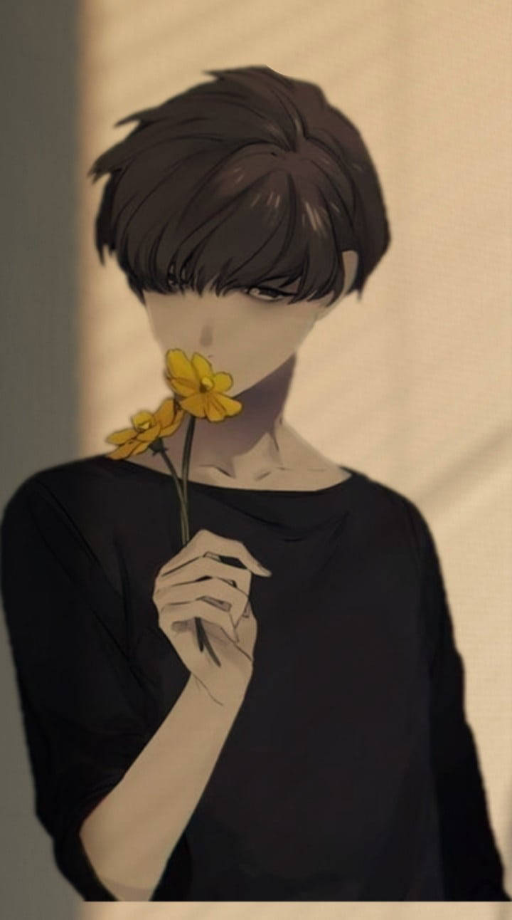 Aesthetic Anime Boy Yellow Flower