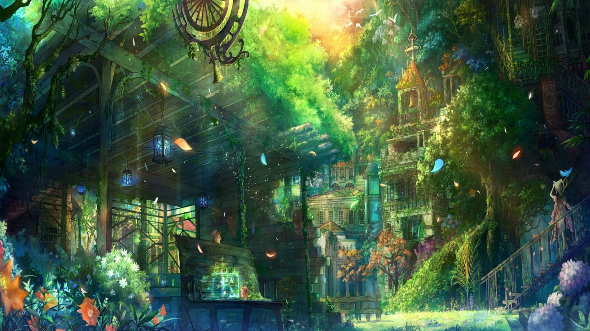 Enchanting Aesthetic Anime Cityscape at Dusk
