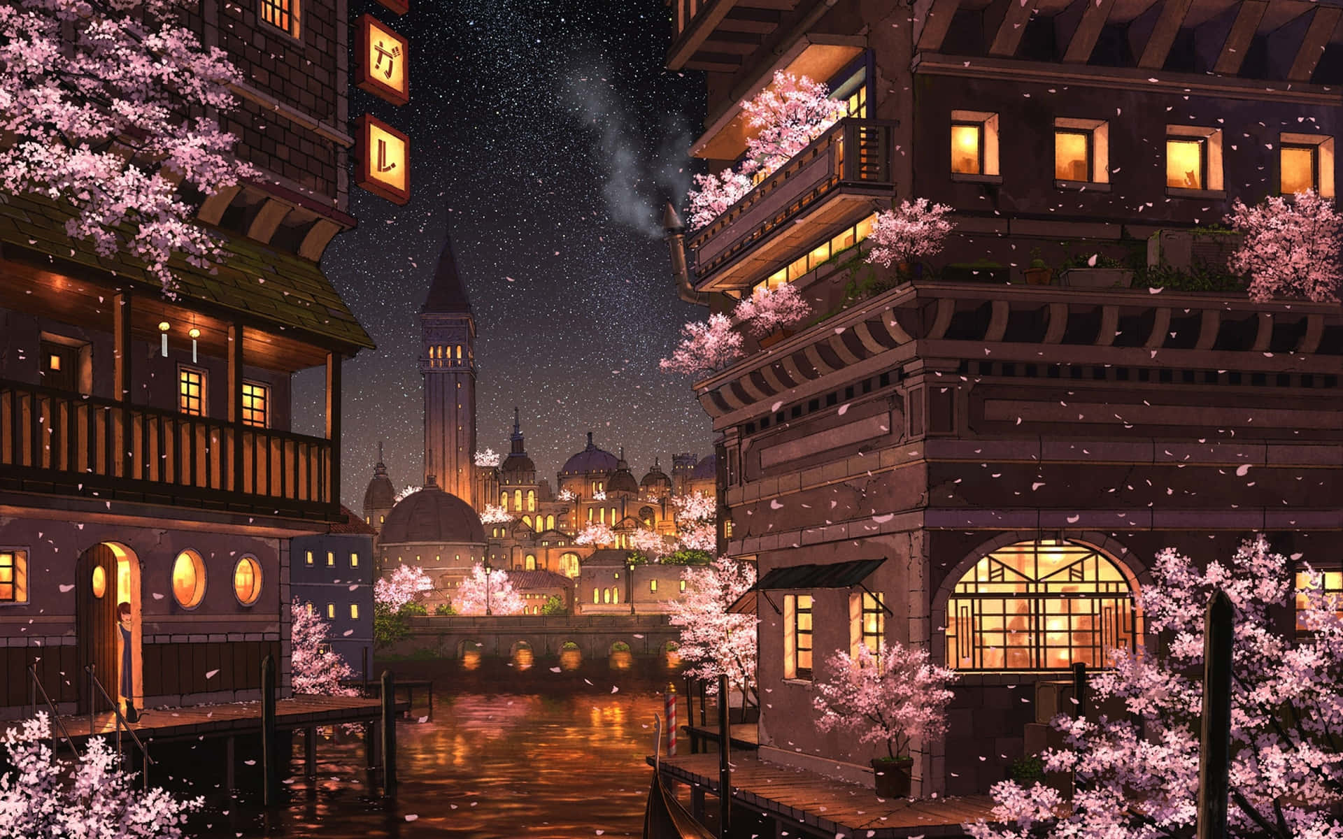Aesthetic Anime City 2560 X 1600 Background