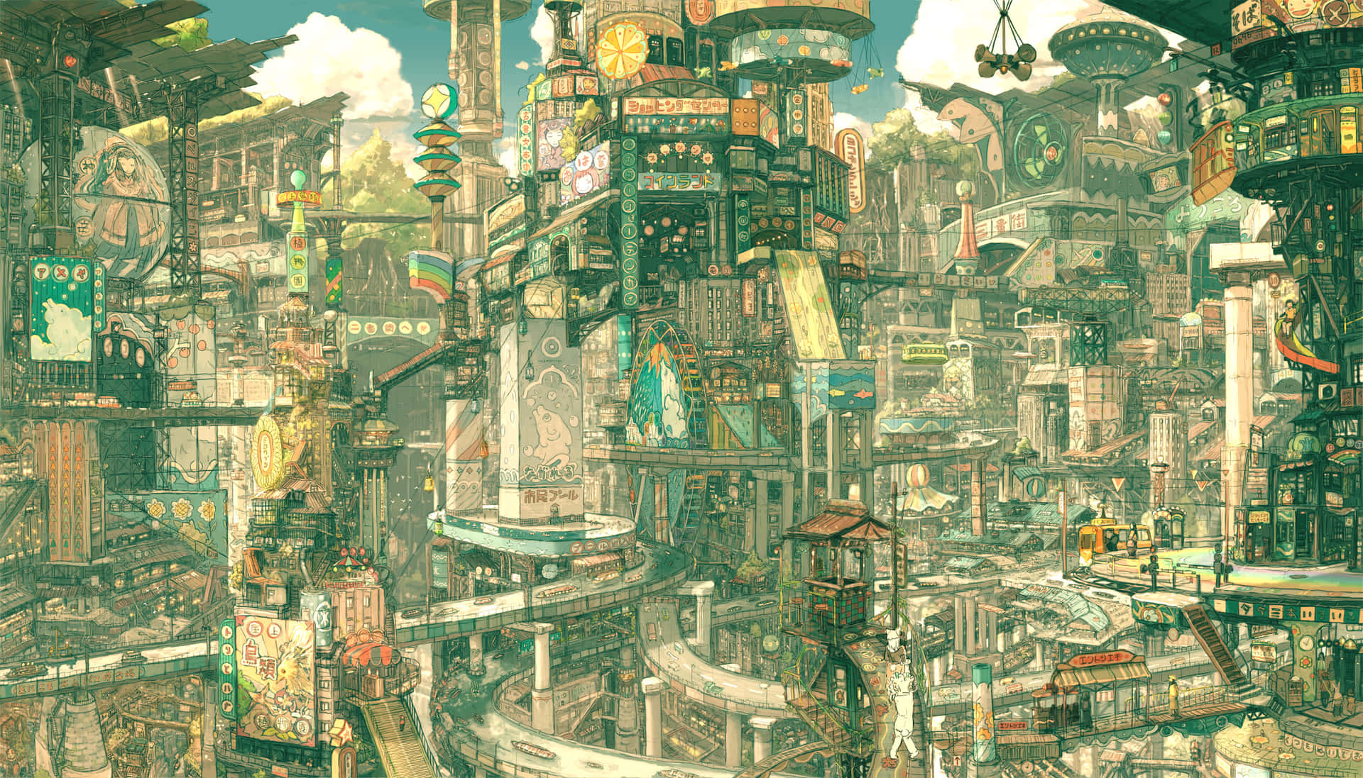 Dreamy Anime Cityscape