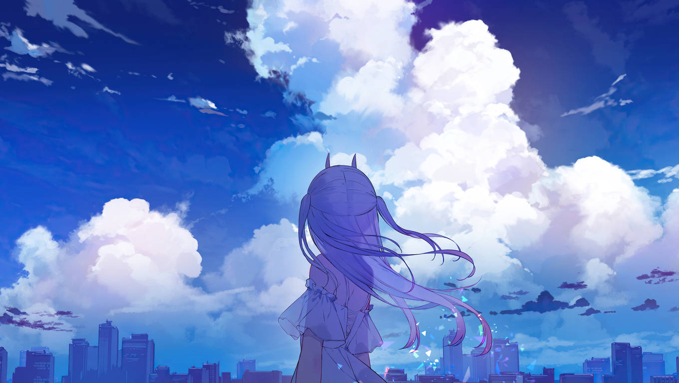 Aesthetic Anime City Skyline Wallpaper