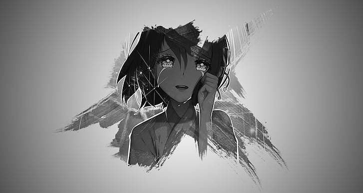 Aesthetic Anime Emo Girl Crying Wallpaper