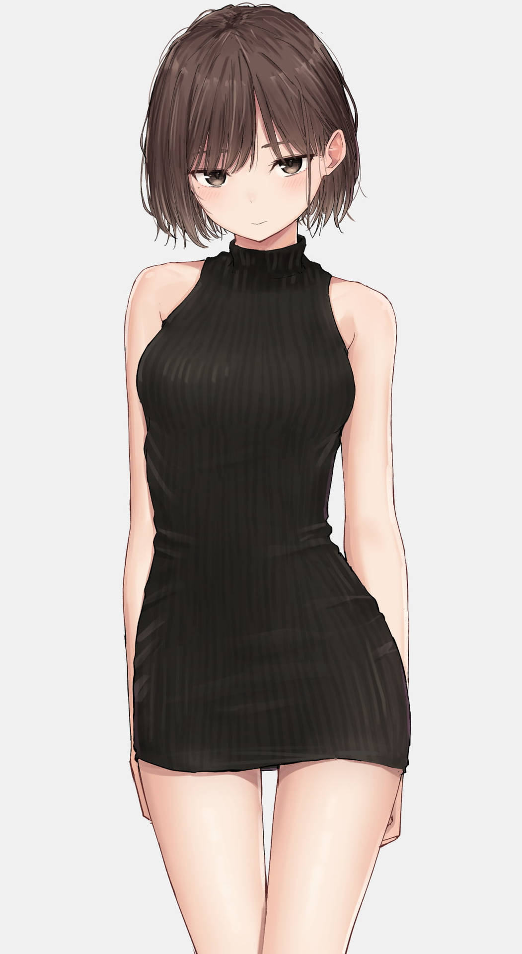 Aesthetic Anime Girl In Sexy Black Wallpaper