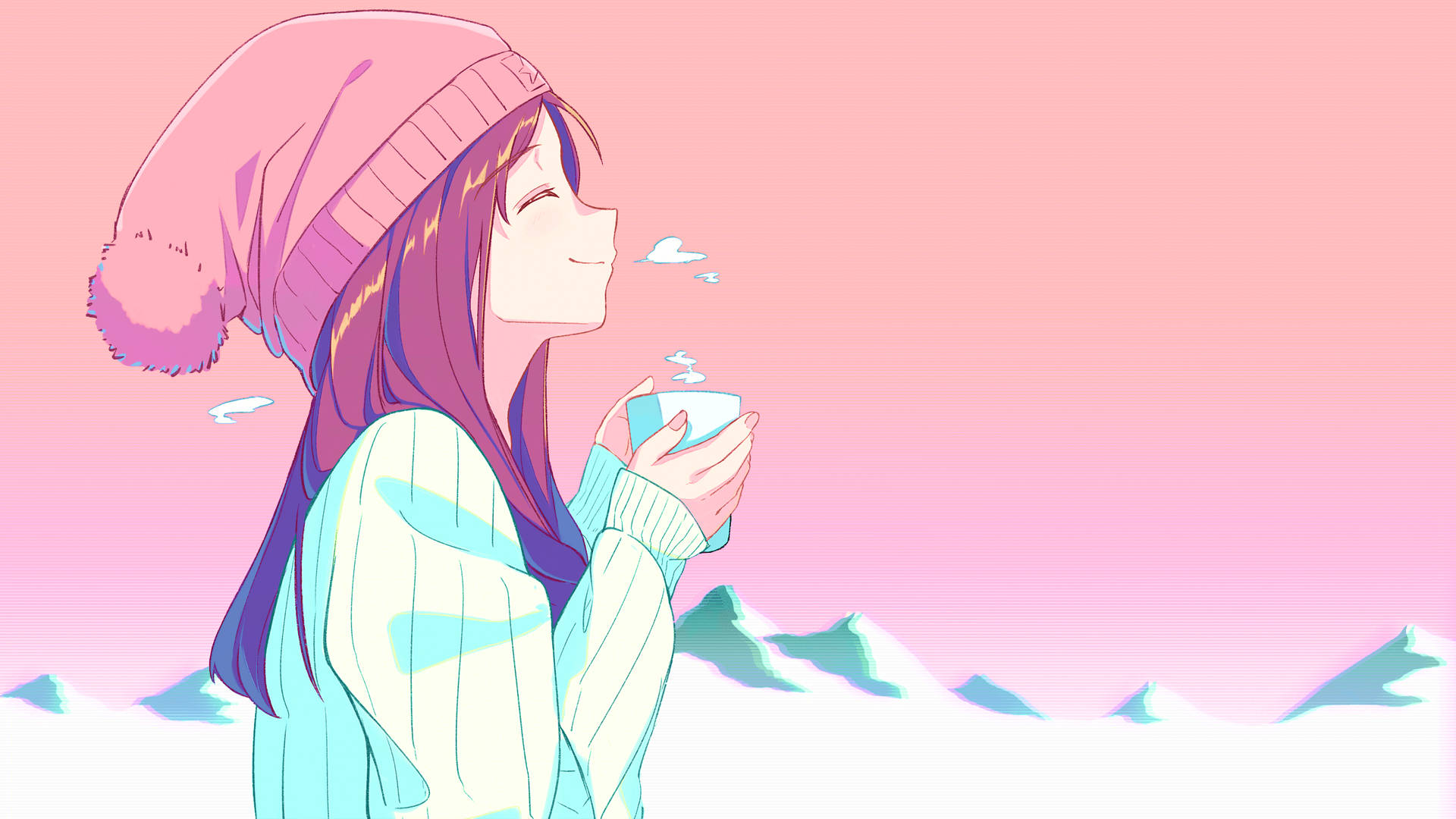 Aesthetic Anime Girl In Winter Wallpaper