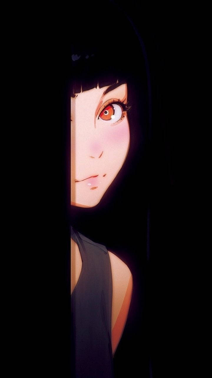 Aesthetic Anime Girl Peeking Wallpaper