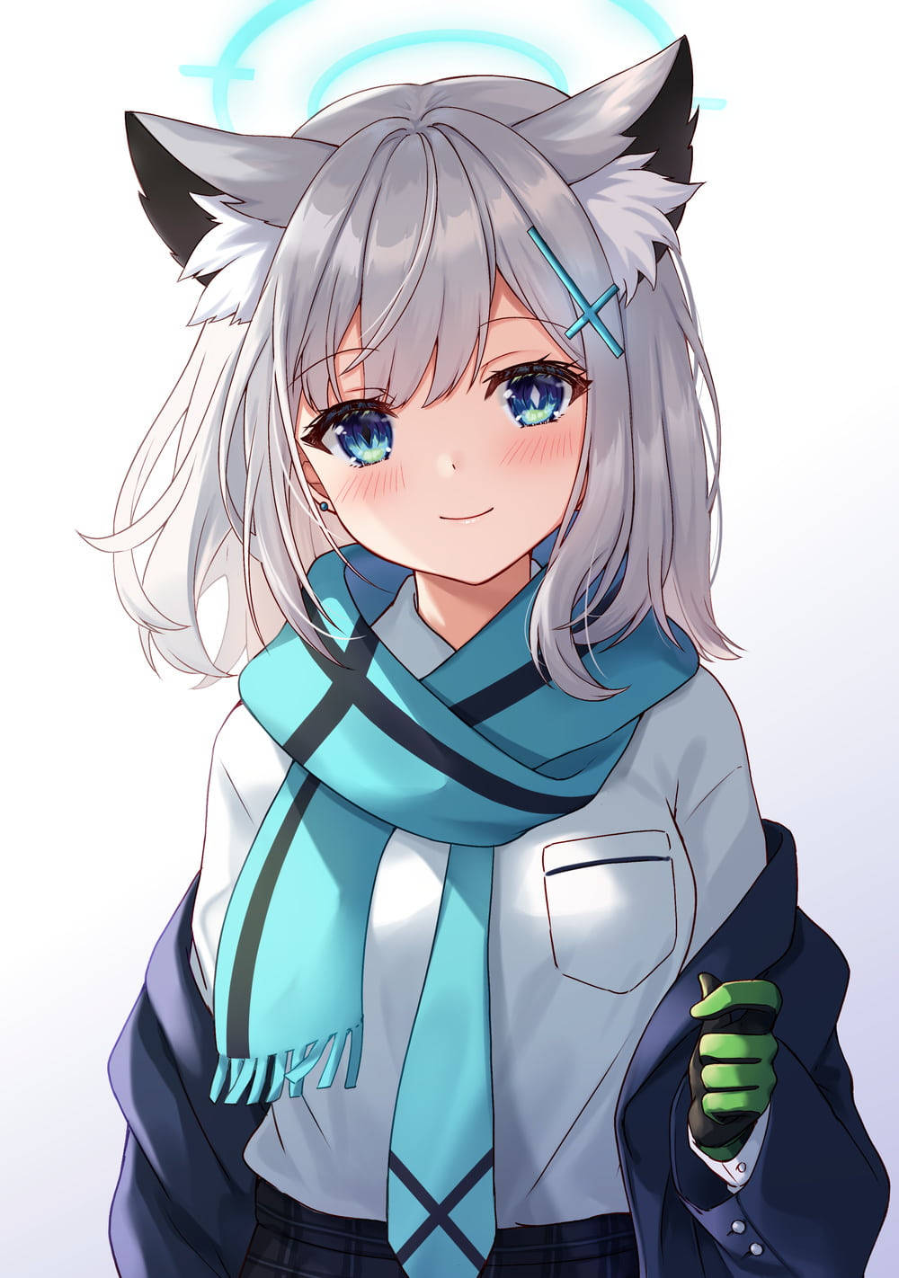 Aesthetic Anime Girl With Blue Scarf