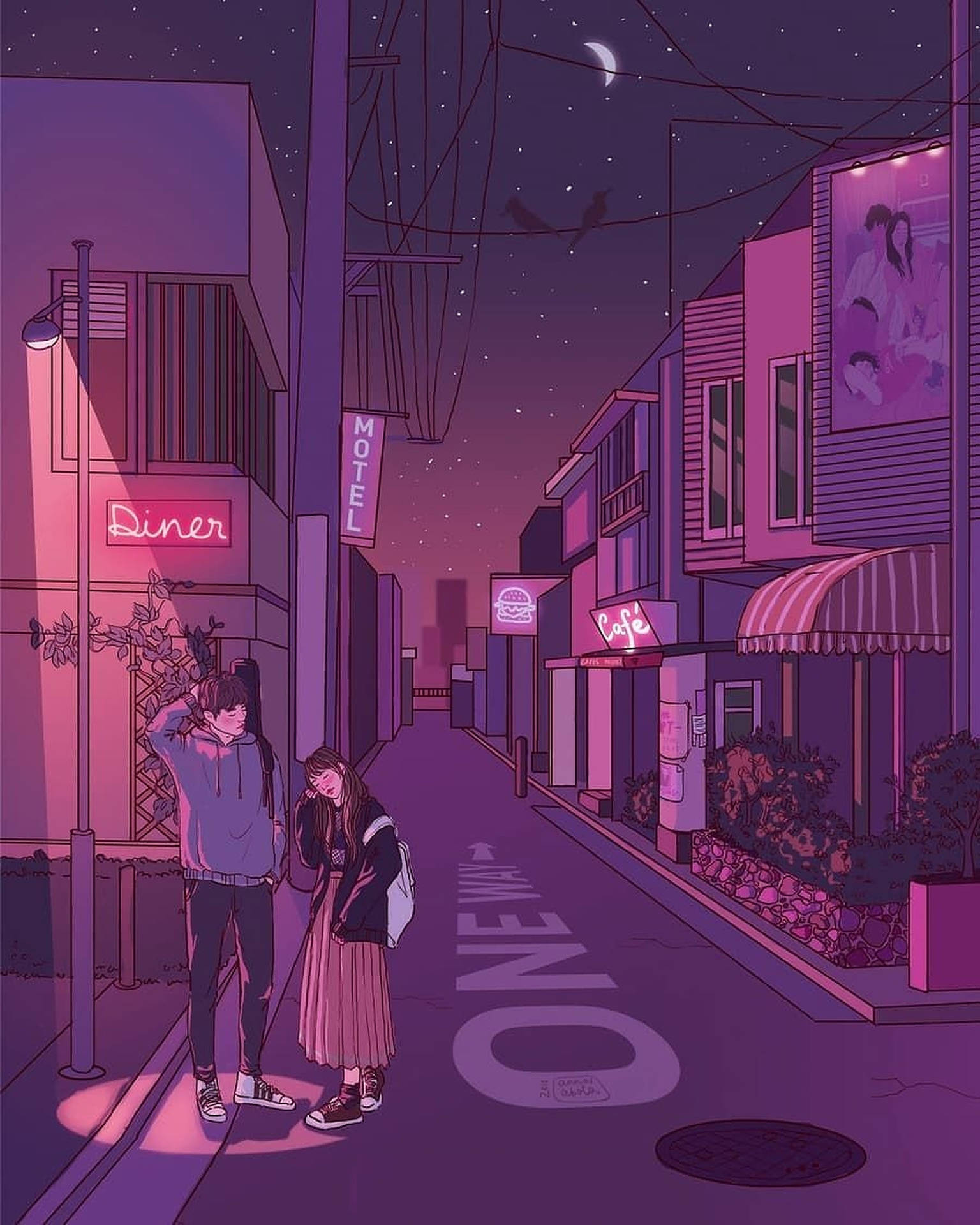 Aesthetic Anime Love Art Wallpaper