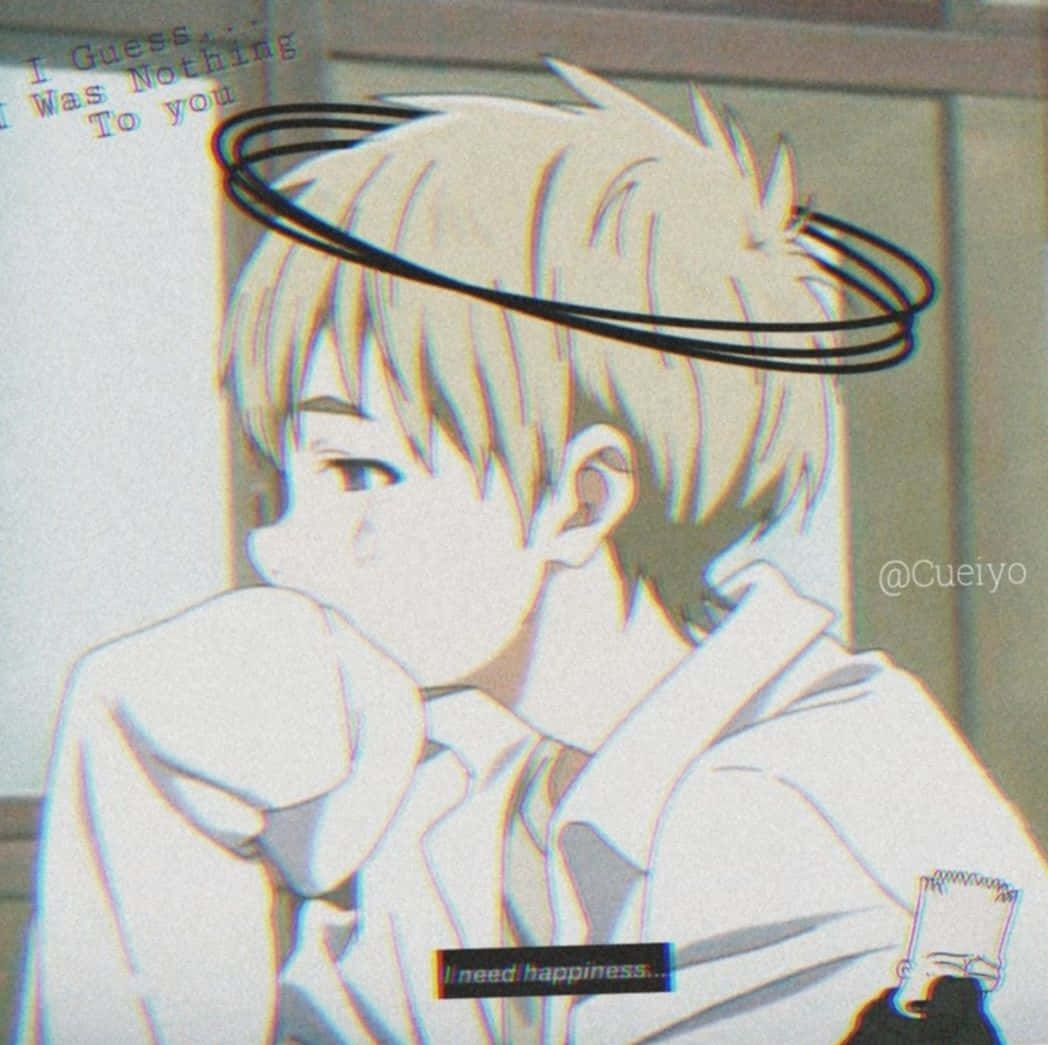 A Boy With A Halo On His Head