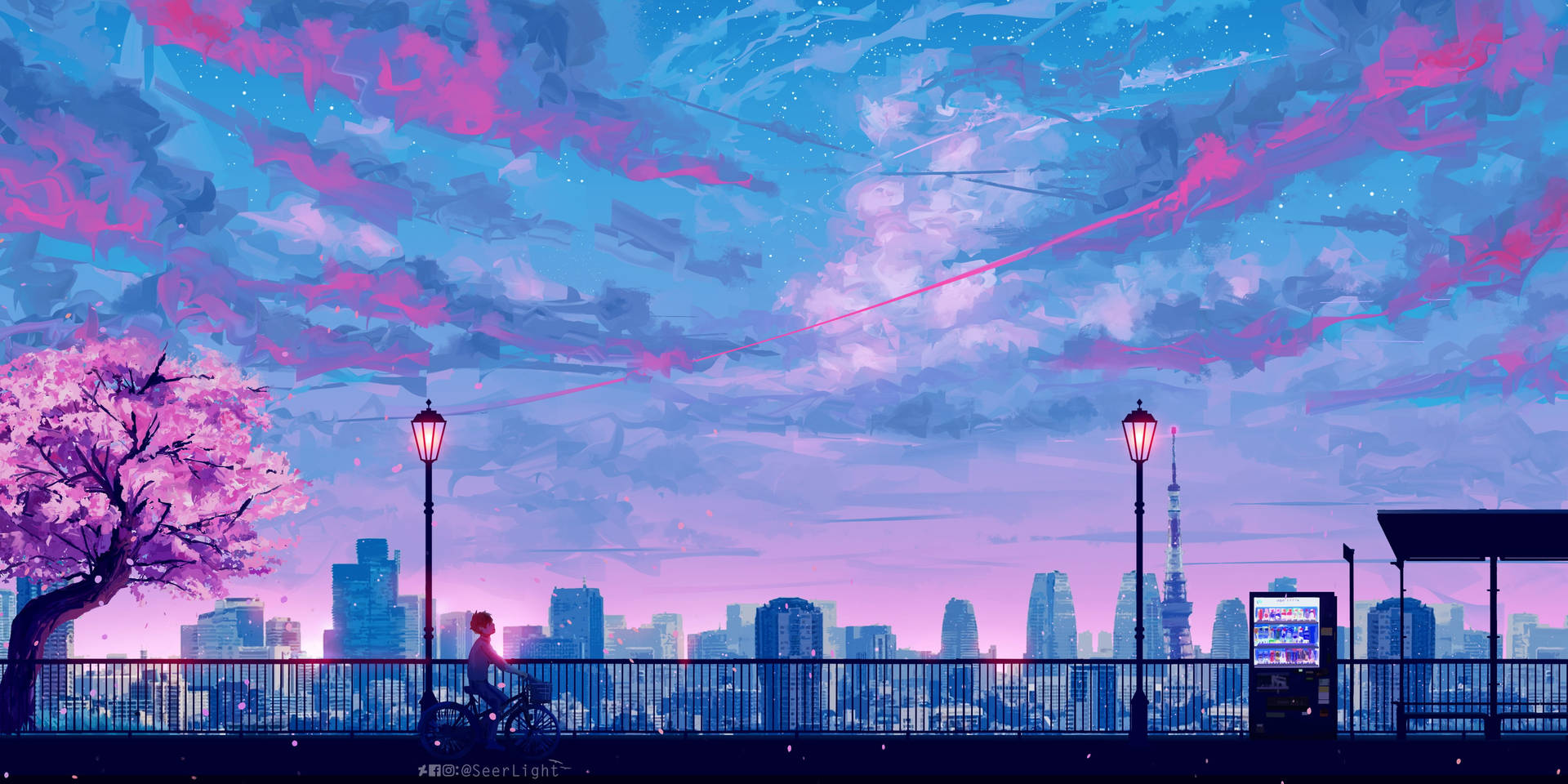 Aesthetic Anime Scene Desktop 4K Wallpaper